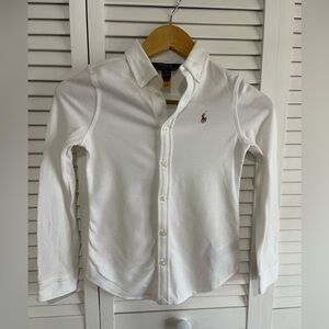 Polo by Ralph Lauren Boys White Button-Down Shirt with Pony Logo